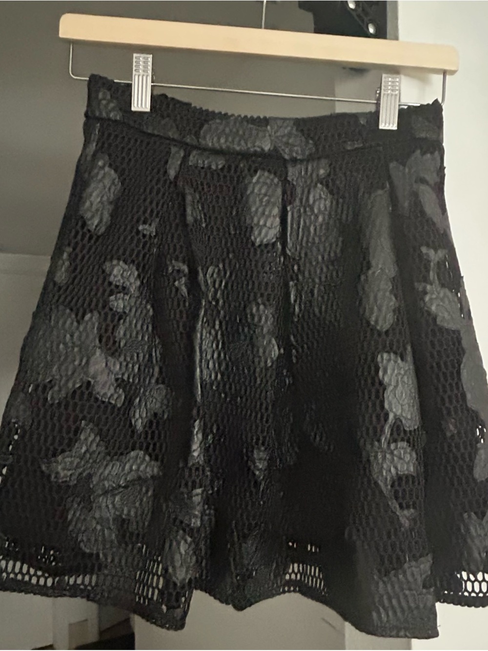 Romeo & Juliet Couture Black Floral Mesh Circle Skirt